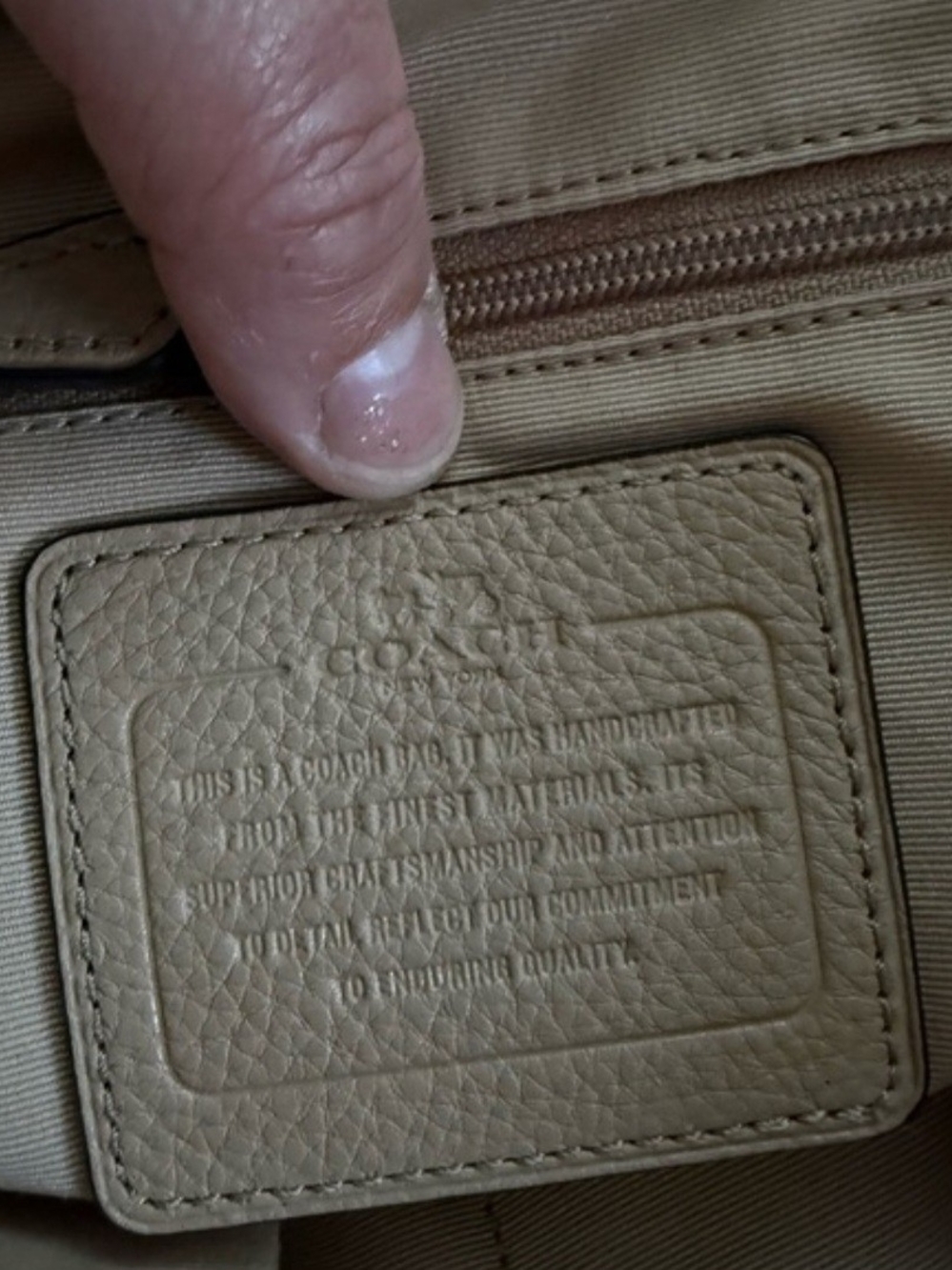 Coach Pebbled Leather Satchel in Tan - Picture 4 of 6